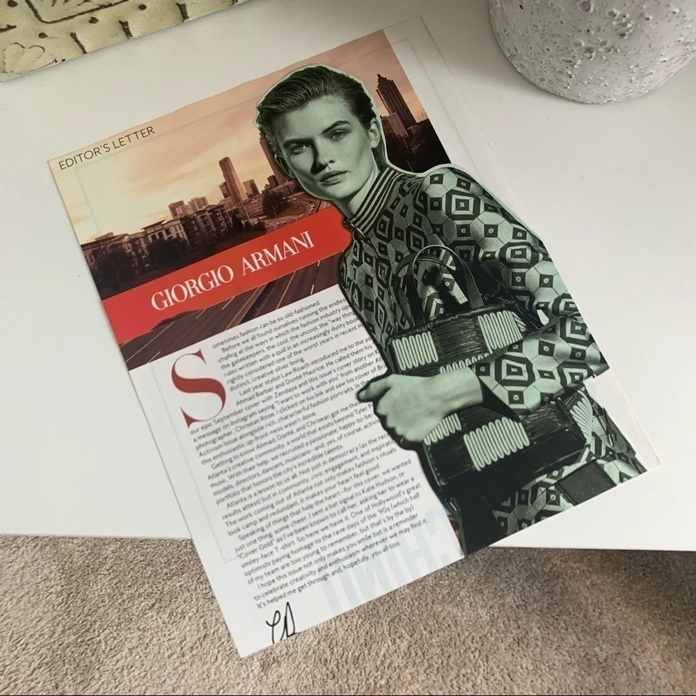 Giorgio Armani Collage Wall Art Editorial Fashion Print Modern Chic